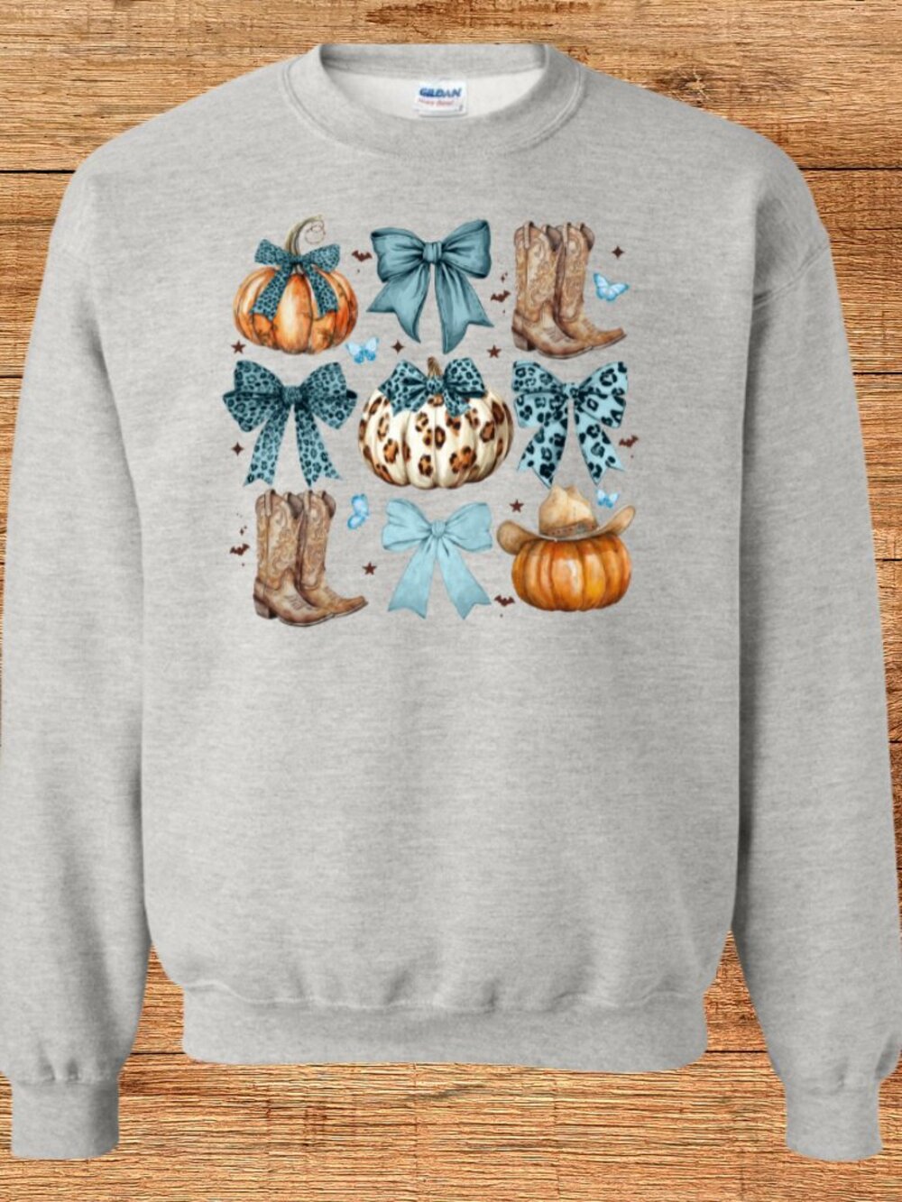 Fall Boots Pumpkin Bows Sweatshirt